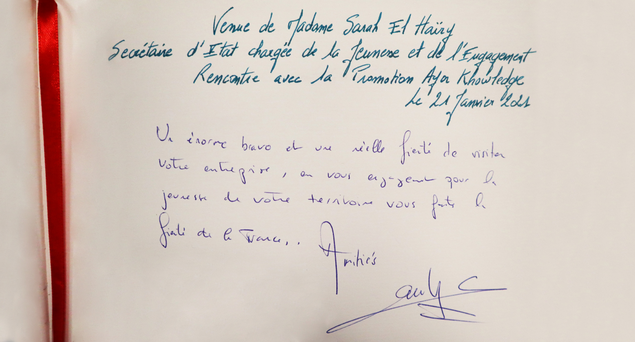 La Secrétaire d'Etat Sarah El Haïry a choisi le groupe AYOR