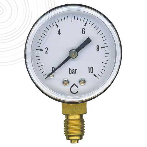 Manomètre sec 0 à 10 bars à raccordement radial d63 - m8/13