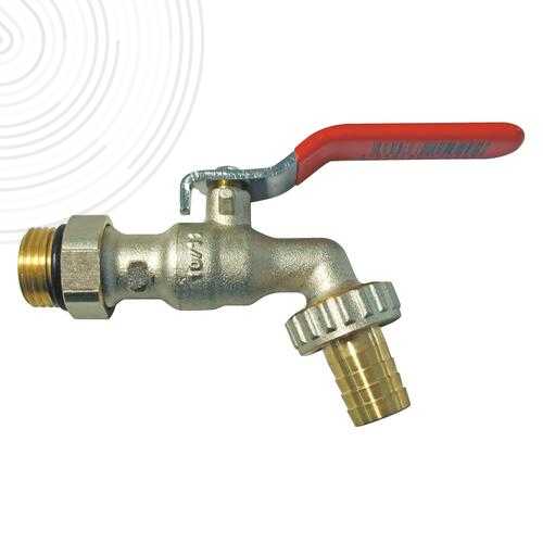 Robinet de puisage orientable à sphère - Poignée plate - Mâle 1/2" - Sortie 3/4
