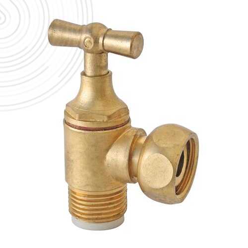 Robinet d'arrêt équerre pour WC - 3/8" - Tête à clapet - Laiton brut