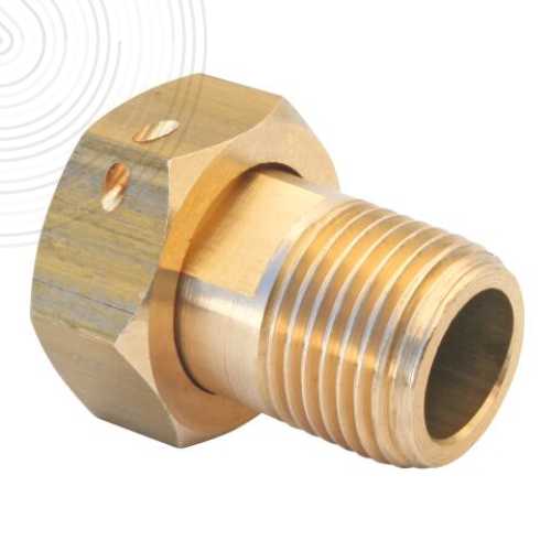 Raccord 2 pieces laiton pour compteur Mâle 1/2" - Ecrou tournant 1/2
