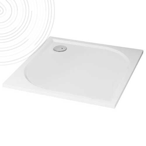Receveur de douche carré extra-plat en béton de synthèse - 80 x 80 cm - Elmer