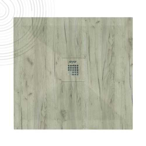 Receveur de douche résine de synthèse Dolcia - Texture immitation bois - 90 x 90