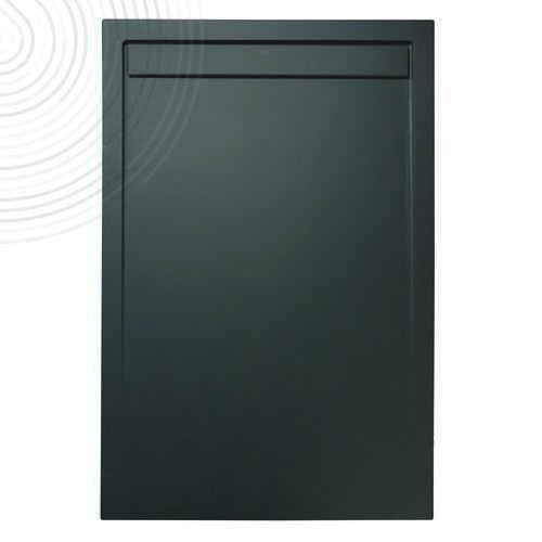 Receveur RUNA - Découpable - 90x120cm - Résine - Noir - Extra-plat- Bonde