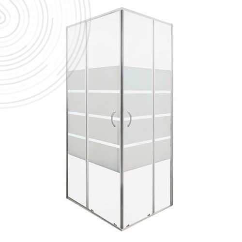 Paroi de douche accès d'angle profilés chromés Eris 2 - ELMER