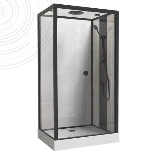Cabine de douche avec toit Fact'ory - 110x80cm - Accès de face - ELMER