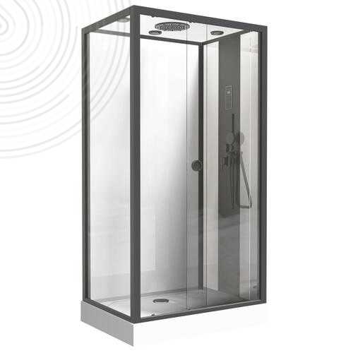 Cabine de douche avec toit Hydrus - 120x80cm - Accès de face - ELMER