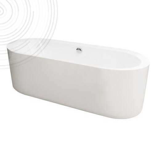 Baignoire Style Ilôt - L170xP80xH54cm - Acrylique Blanc - Avec Trop plein - 150L