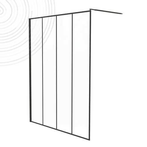 Ecran de douche fixe profilé noir Verriere 120cm - ELMER