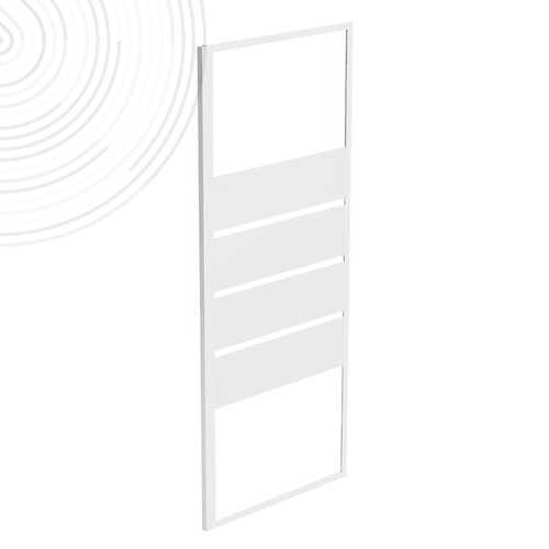 Paroi Fixe ERIS 2 - Pour Bac 80 cm - Verre 5 mm - Profilés Blancs