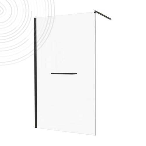 Paroi de douche VERSUS - Ecran Fixe 120 cm - Verre Transp. 8mm - Profilé Noir