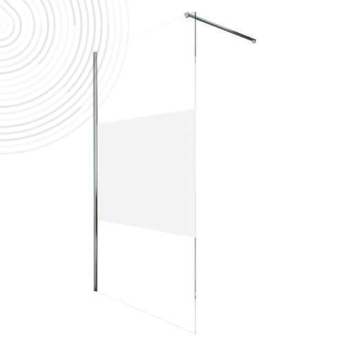 Ecran de douche fixe profilé chromé Frostee 100cm - ELMER
