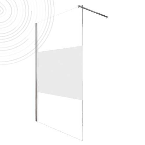 Paroi Italienne FROSTEE - Ecran Fixe 120 cm - Verre 8mm - Profilé Chromé