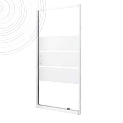 Paroi de douche 3 volets coulissants Aumea - 90 cm - 3 Bandes et profilés blancs
