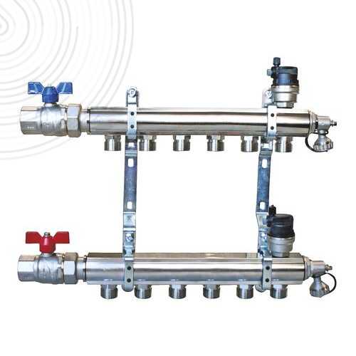 Ensemble de 2 collecteurs pour radiateurs - FF 26/34 M 3/4ek - 6 dérivations