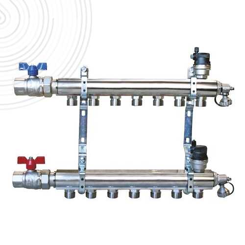 Ensemble de 2 collecteurs pour radiateurs - FF 26/34 M 3/4ek - 7 dérivations