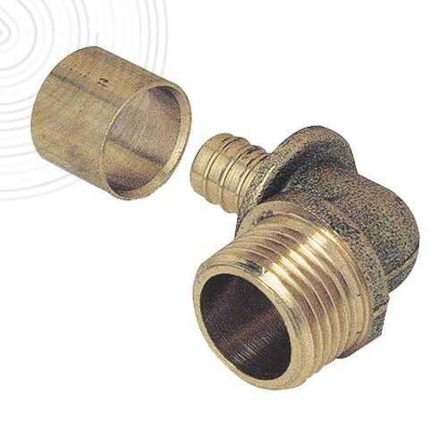 Raccord pour tubes P.E.R. Coude a glissement male DN 16 - M 1/2