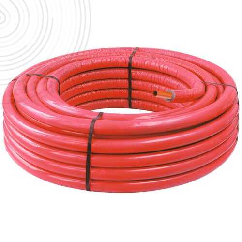 Tube PER-B - Isole - Ø16/20 en couronne 50m - Rouge