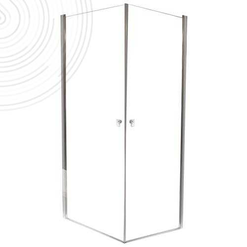 Paroi de douche, longueur 90 cm, accès d'angle pivotant verre transparent Selyna