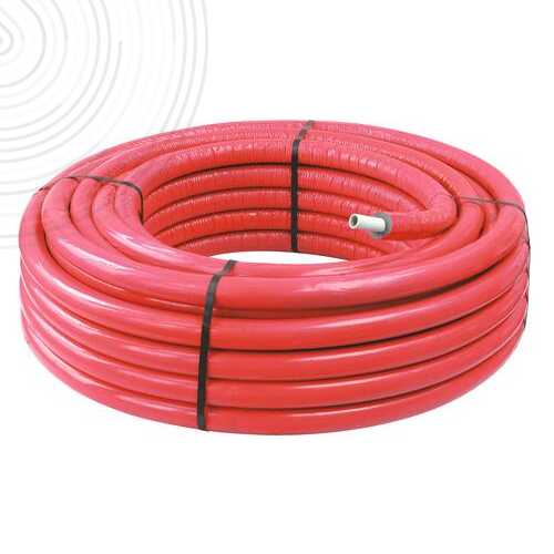 Tube multicouche Ø25 isolé rouge en couronne 50m - Isolant 8mm - ACS - NF