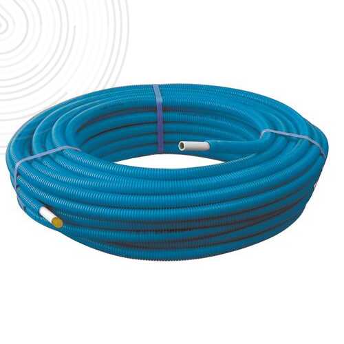 Tube multicouche - Pré-gainé simple Ø25x2,5mm - Couronne 50m - Bleu - ACS - NF