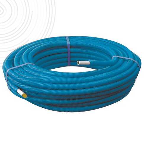 Tube multicouche - Pré-gainé simple Ø25x2,5mm - Couronne 50m - Bleu - ACS - NF