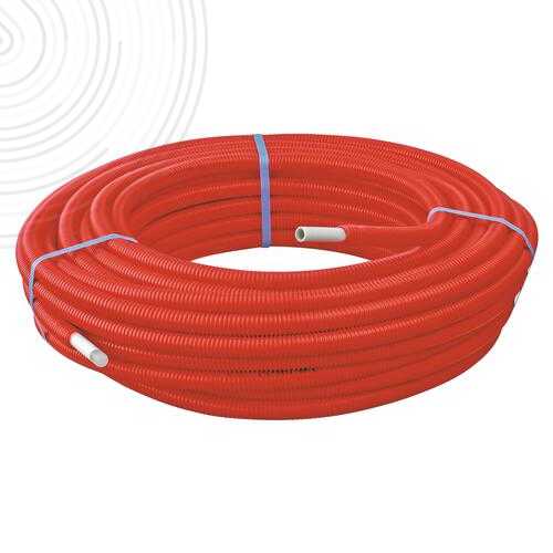 Tube multicouche - Pré-gainé simple Ø16x2mm - Couronne 100m - Rouge - ACS - NF