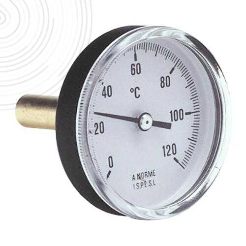 Thermomètre à cadran à dilatation de liquide Ø80 L=40 avec tube plongeur axial