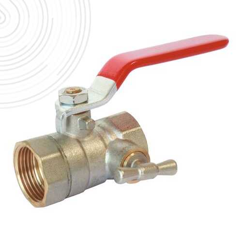 Vanne à sphère Double Femelle 3/4" A purge Poignée plate