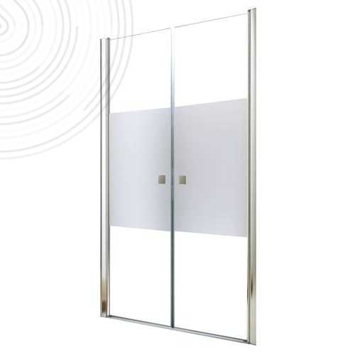 Portes de douche battantes SELYNA - Pour Bac 90 cm - Verre Givré