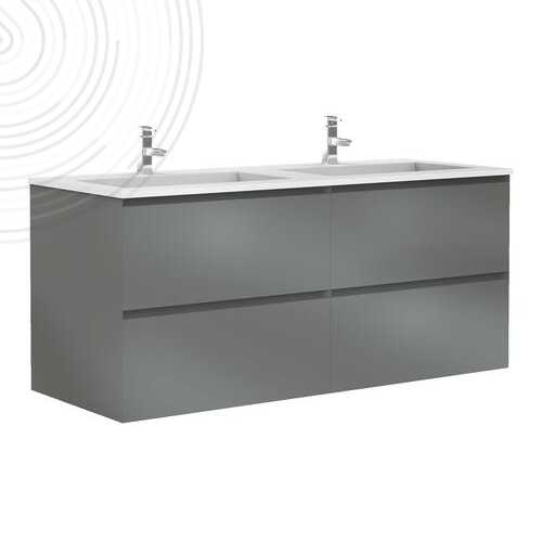 Meuble à suspendre 120 cm PANADURA gris brillant