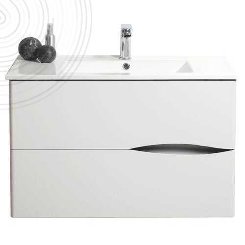 Meuble à suspendre VELOURS - Largeur 70cm - Blanc mat Soft-Touch - 2 tiroirs