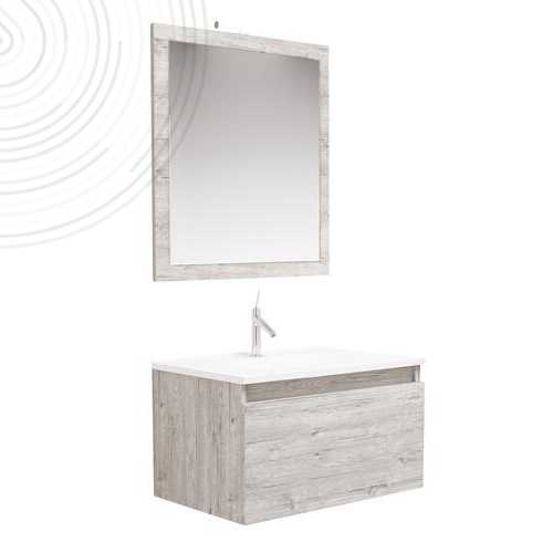 Meuble à suspendre à miroir et applique NUDEA 1.0 - 60cm - Nordic