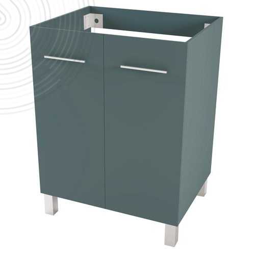 Meuble seul à poser NEW YORK - Largeur 70cm - Bleu Paon - 2 portes