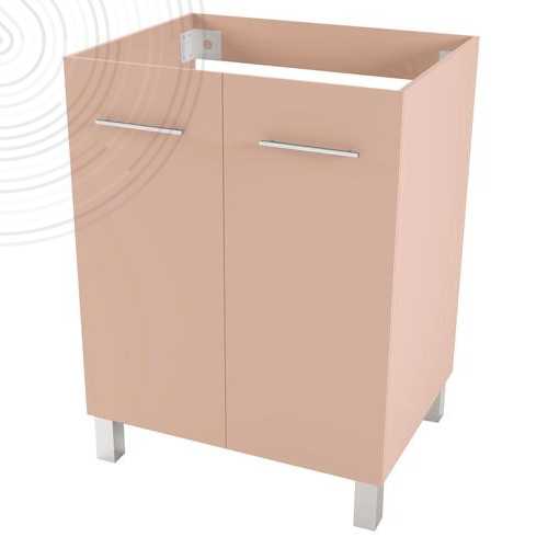 Meuble seul à poser NEW YORK - Largeur 60cm - Rose poudré - 2 portes