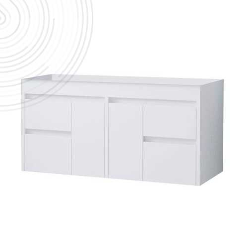 Caisson LUMPUR 2 - Larg. 100 cm - Coloris Laqués Blanc - 2 tiroirs et 4 portes