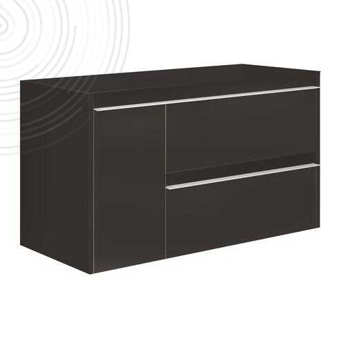 Bloc meuble à suspendre BOSTON - Larg. 80 cm  - Noir mat