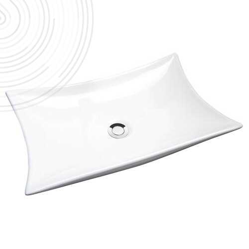 Vasque rectangulaire faible profondeur à poser - 56,5x38x11 - Céramique blanche