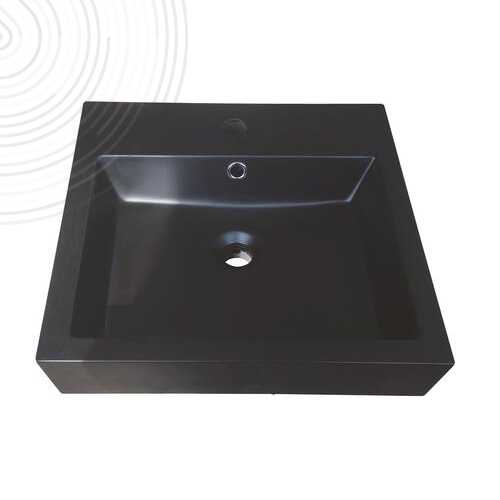 Vasque à poser carré - 45cm - Résine noir