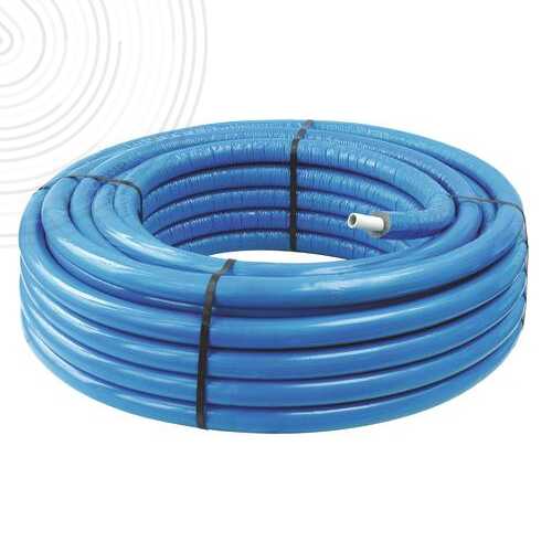 Tube multicouche - Pré-isolé bleu Ø20x2mm - Couronne 50m - Isolant 8mm - ACS NF