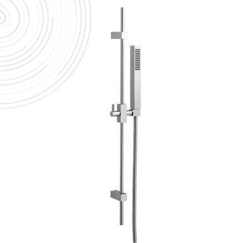 Ensemble barre de douche Cuadr'O - Douchette + flexible + barre