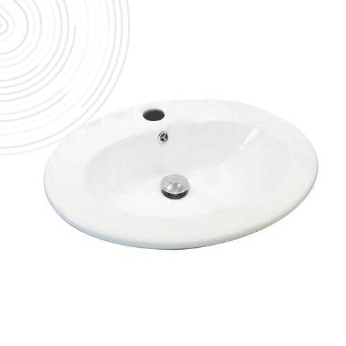 Vasque ovale à encastrer - Larg. 55cm x Prof. 45cm - Céramique blanche