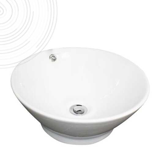 Vasque ronde aux bords évasés à poser - Ø42,5cm x haut. 18cm - Céramique blanche