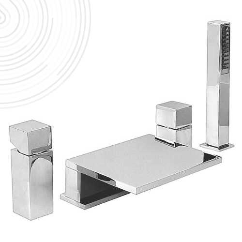 MITIGEUR DE BAIN DOUCHE  4 TROUS CASCADE CUADR'O - ROLF