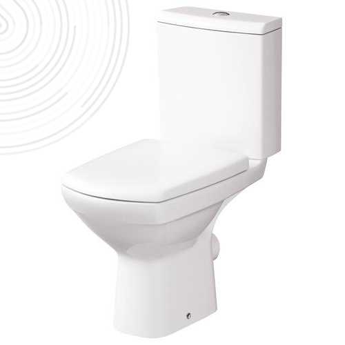 Pack WC au sol sans bride forme carrée - Commande 3/5 L - Abattant déclipsable