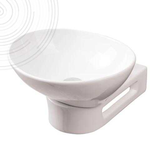 Lave-mains Rond TWINSET - Coloris Blanc - 42x41 cm - Céramique - Sans trop plein