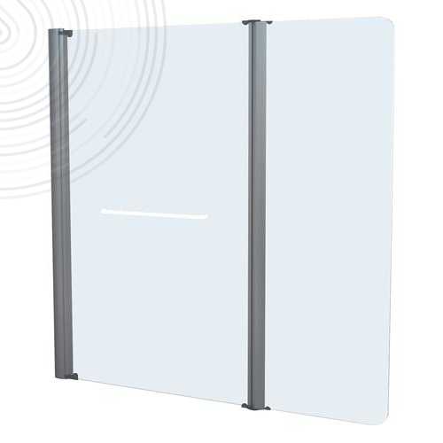 Pare-baignoire 2 volets 140x120cm verre trempé depoli - ELMER