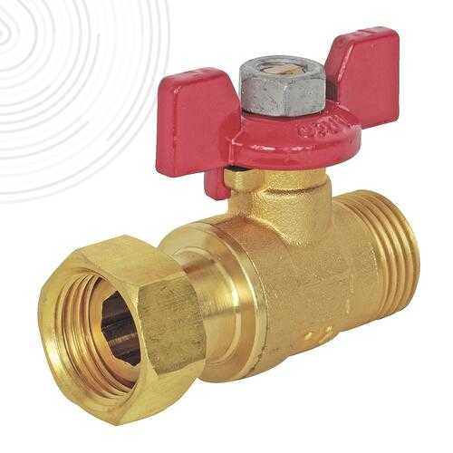 Vanne à sphère Mâle 1/2" - Ecrou tournant 1/2" - Manette papillon 1/4 tour