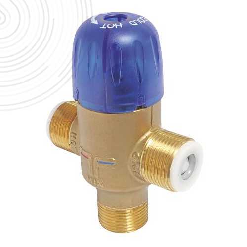Limiteur de température réglable 65°C - Mâle 3/4" - Clapets anti-retour intégrés
