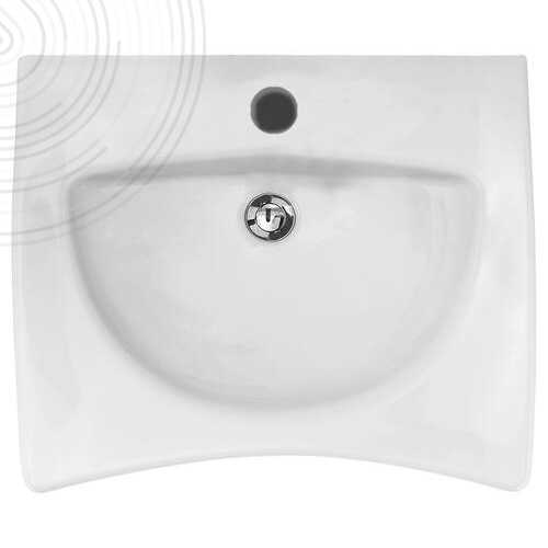 Lavabo suspendu - 66 x 55cm - NF - Livré sans robinetterie ni vidage